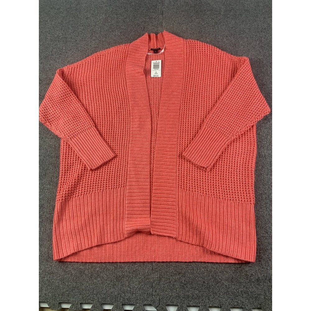 Torrid Womens Viscose Blend Chunky Knit Open Cardigan Sweater Size 2 Coral Pink